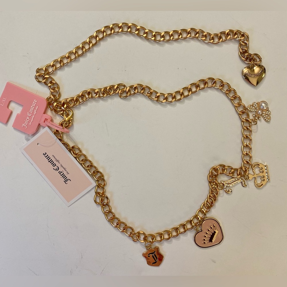 Juicy Couture Size L/XL Chain Belt with Diamond GOLD belt dress, blouse or jeans - Picture 6 of 6